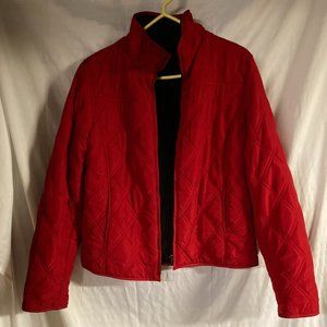 Juniors red quilted soft lined jacket
